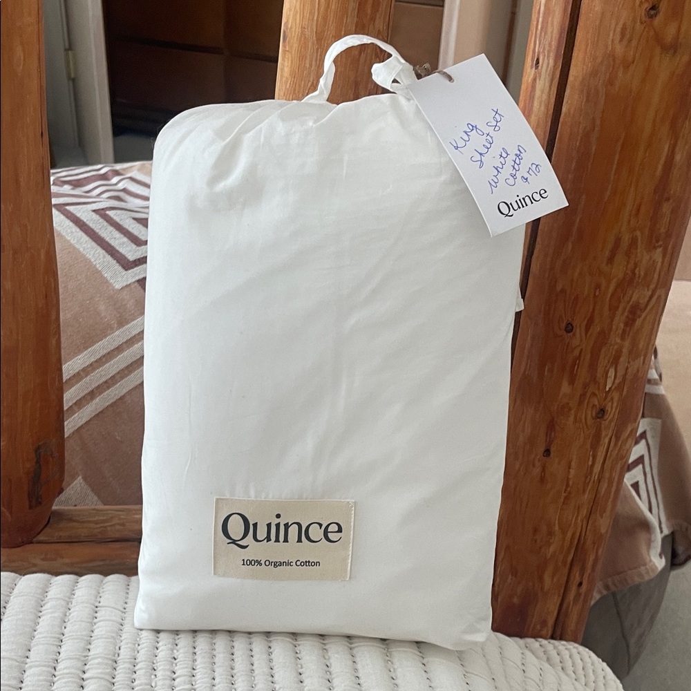 Quince White Cotton Bedding Set
